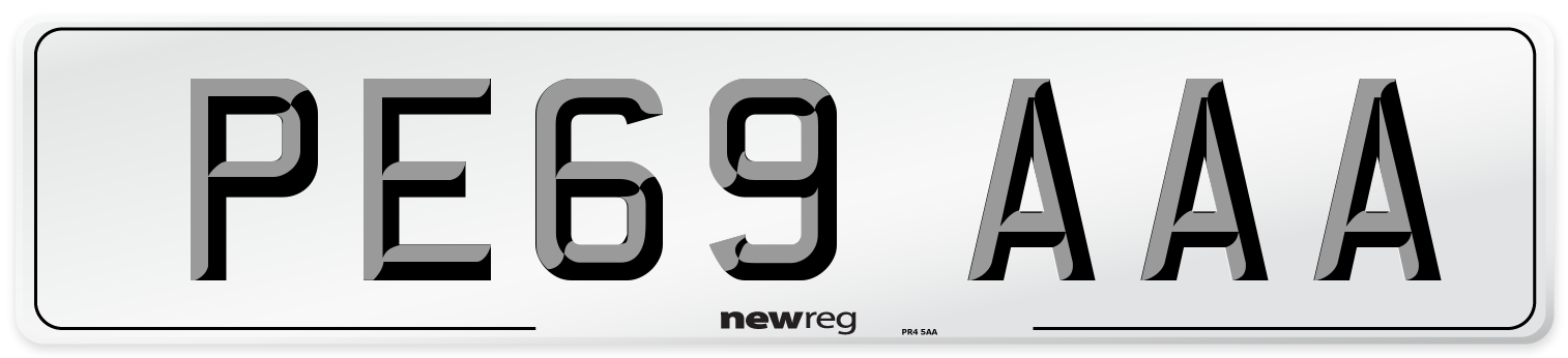 PE69 AAA Number Plate from New Reg